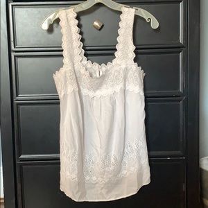 white tank with lace detailing